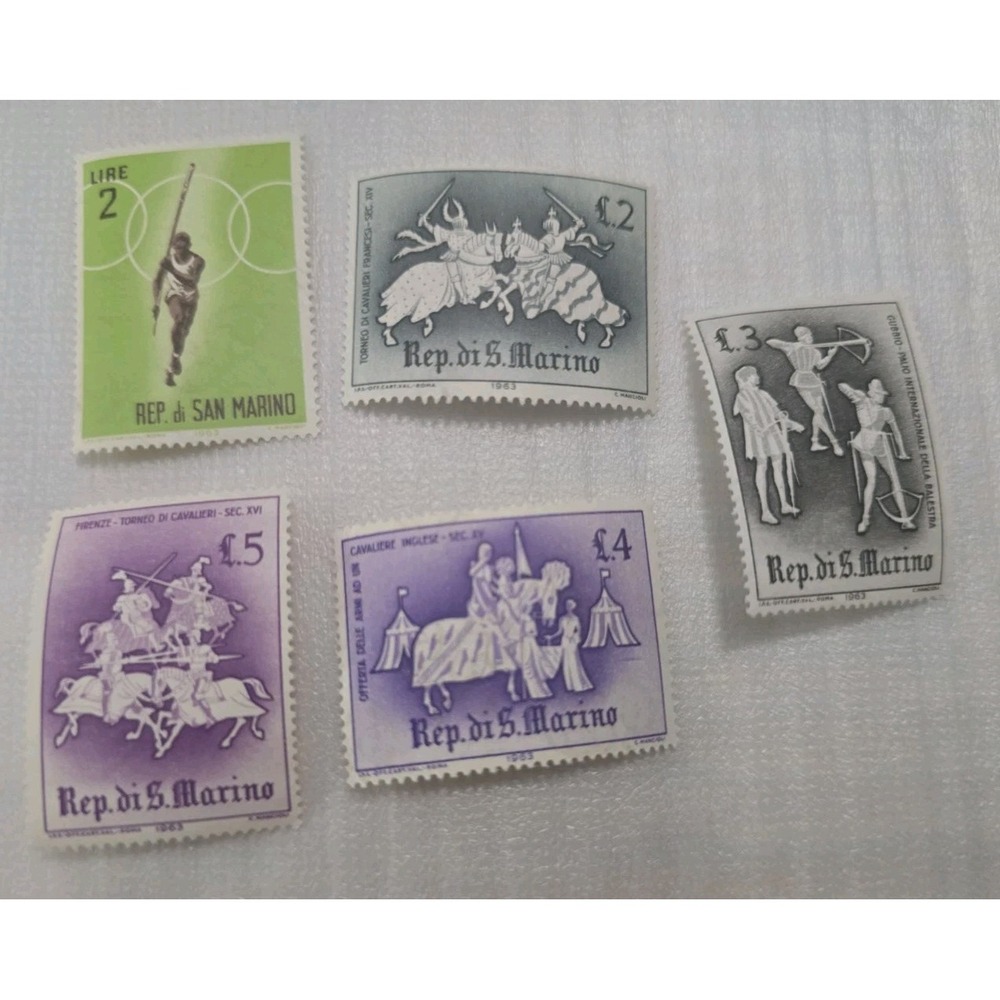 1963 Collection Of 5 San Marino Postage Stamps